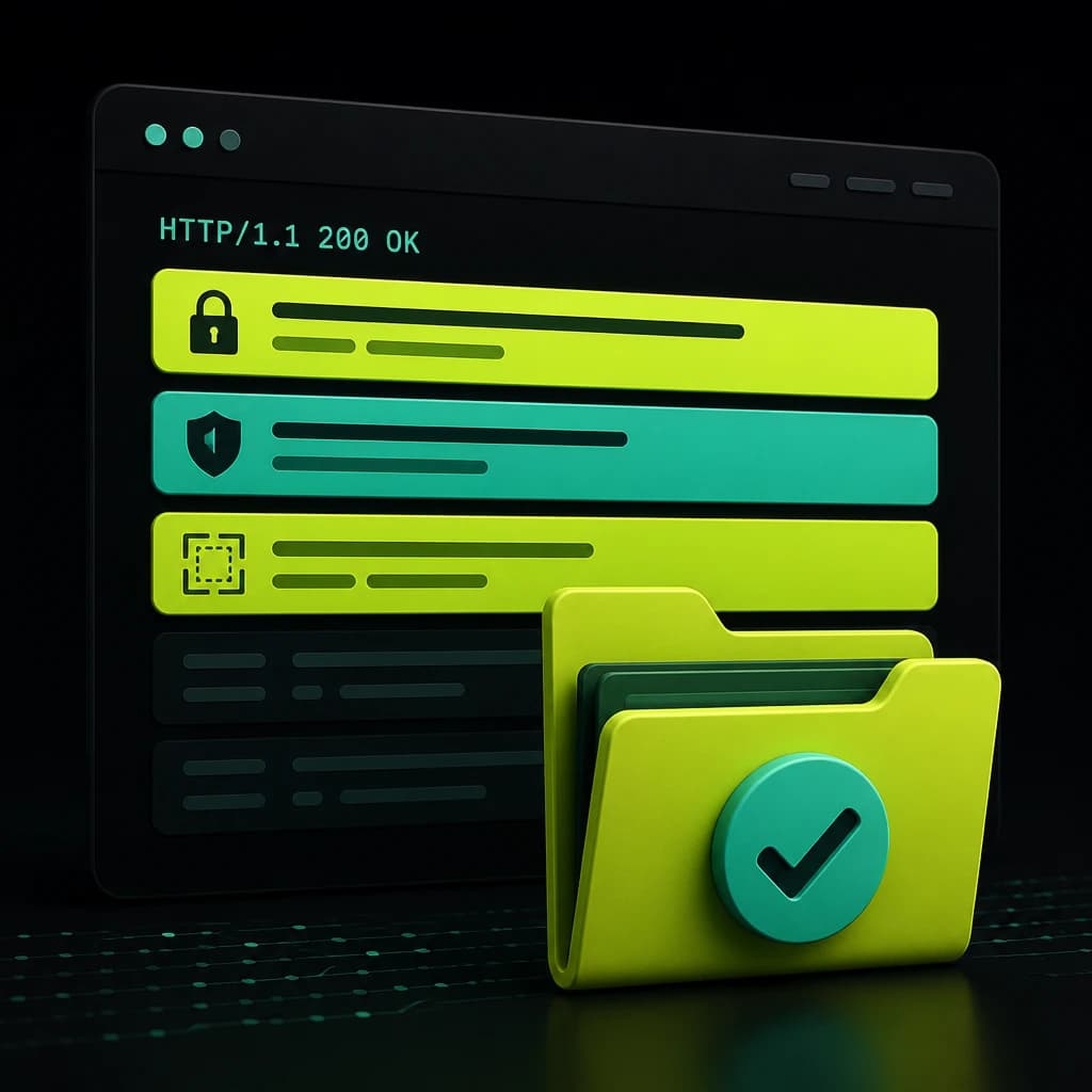 Stacked public security header bars on a dark SiteRune dashboard, with a lime ship-file folder.